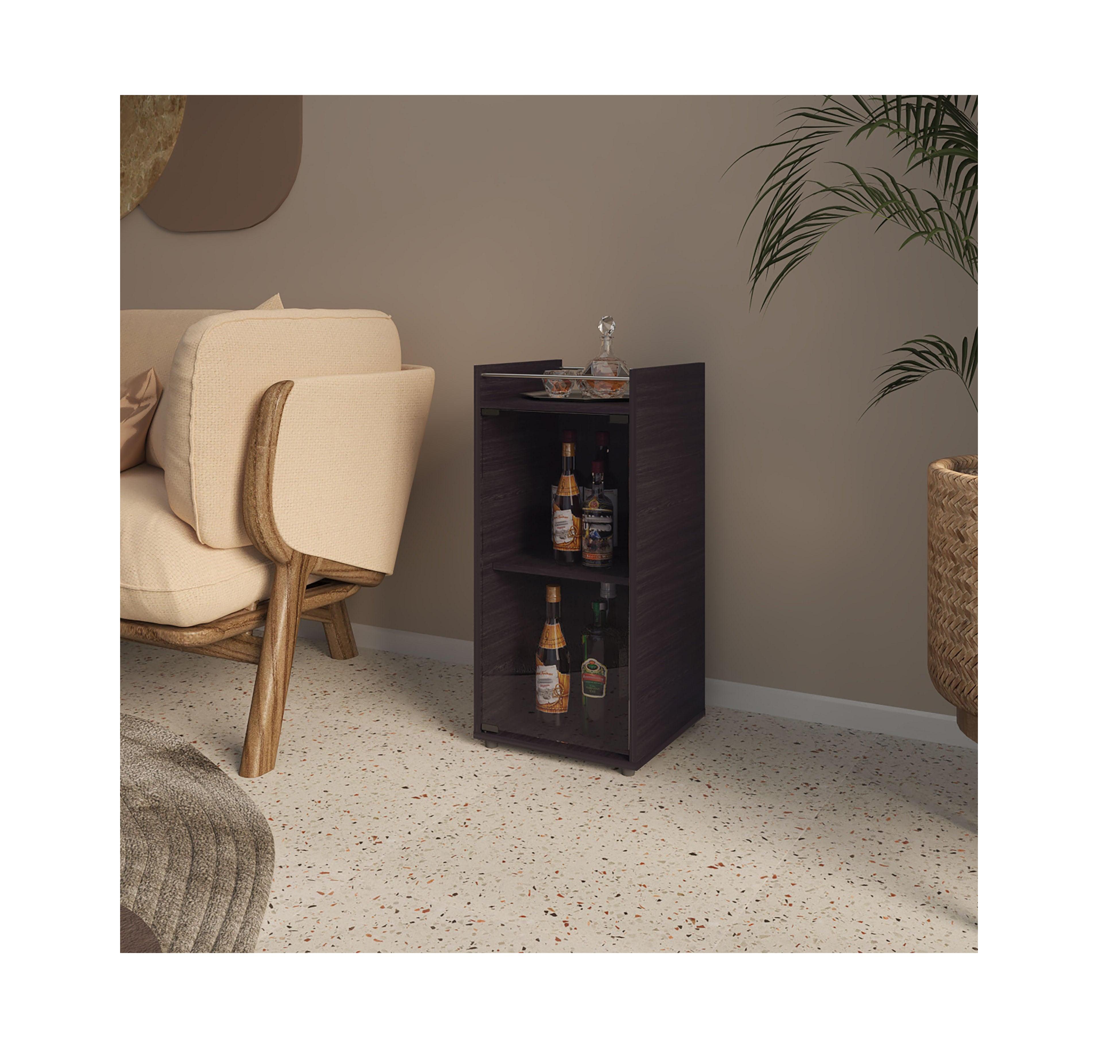 Fm Furniture Glass Door Bar Cabinet with Shelves