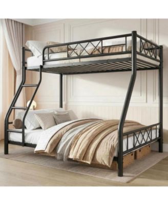 Bunk Bed  Heavy Duty Metal with Ladder and Safety Rails, No Box Spring Required