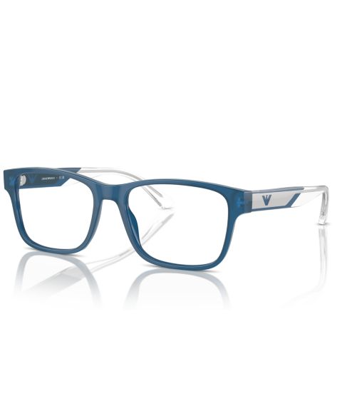 Мужские очки Emporio Armani Rectangle Eyeglasses, EA3239, цвет: Блестящий синий
