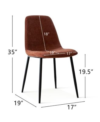 Modern Chenille Upholstered Dining Chairs Set of 4, Metal Legs