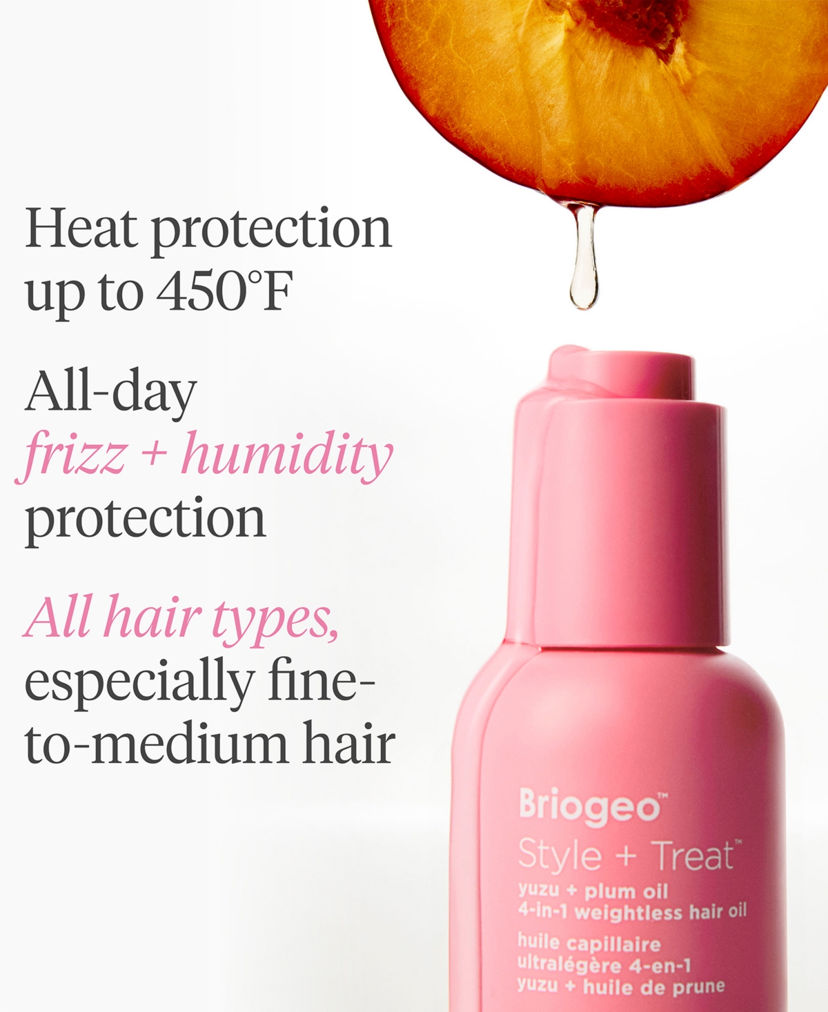 Briogeo Style + Treat Yuzu + Plum Oil 4-in-1 Weightless Hair Oil, 1.5 oz.