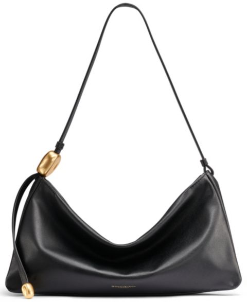 Женская сумка Donna Karan New York Large Leather Shoulder, цвет: Чёрный / Золотой