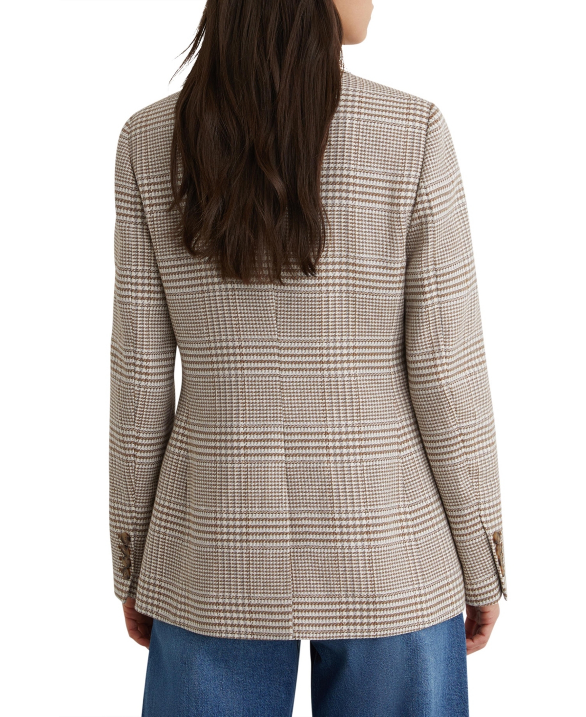 Reiss Women's Double-Breasted Check Blazer
