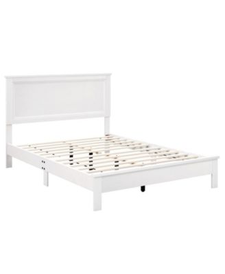 Modern Platform Bed Frame with Tall Headboard, Strong Slat Support, Noise Free Design
