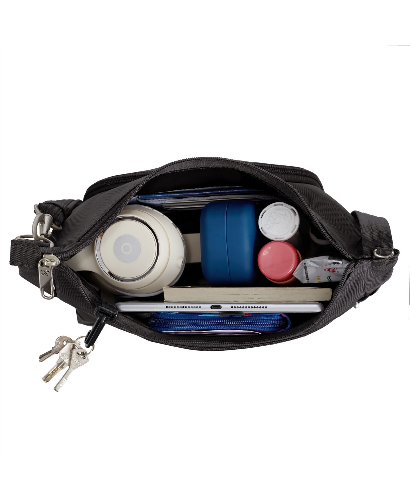 Женская сумка Travelon Anti-Theft Classic Crossbody Bucket, цвет: Чёрный — фото 8