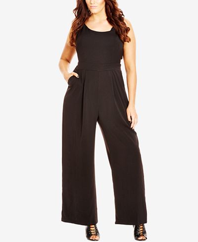 City Chic Plus Size Wide-Leg Jumpsuit