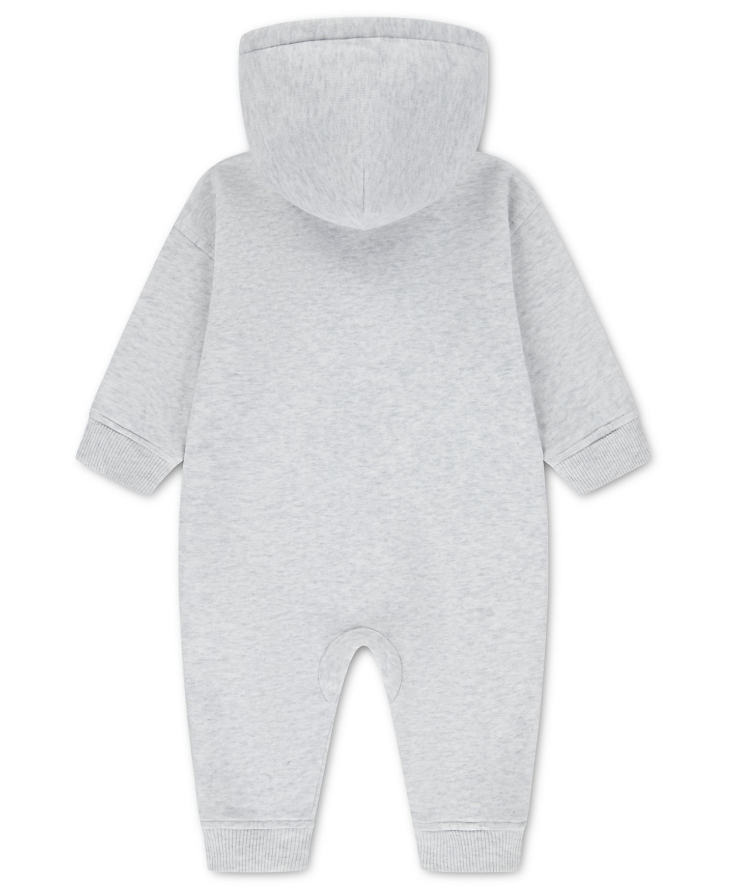 Детский флисовый комбинезон abercrombie kids Essential с капюшоном для малыша, цвет: Светлый серый меланжевый — фото 2