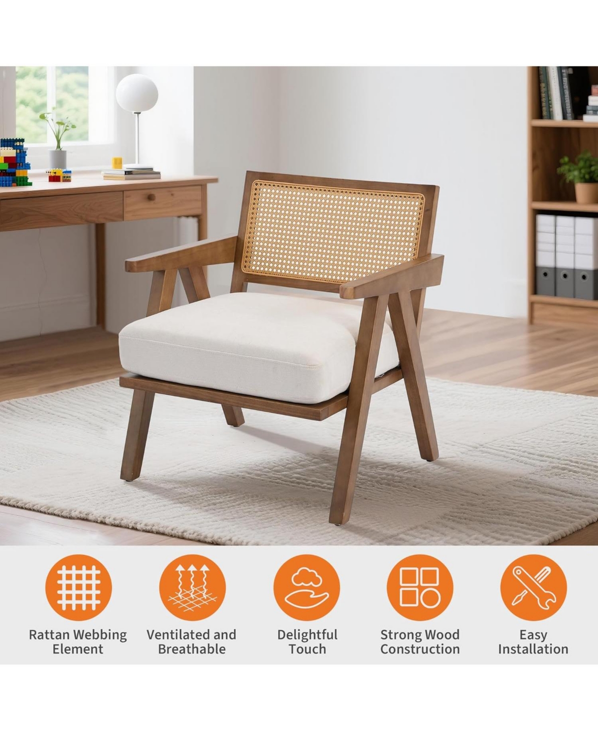 gaomon Mid-Century Farmhouse Accent Chair