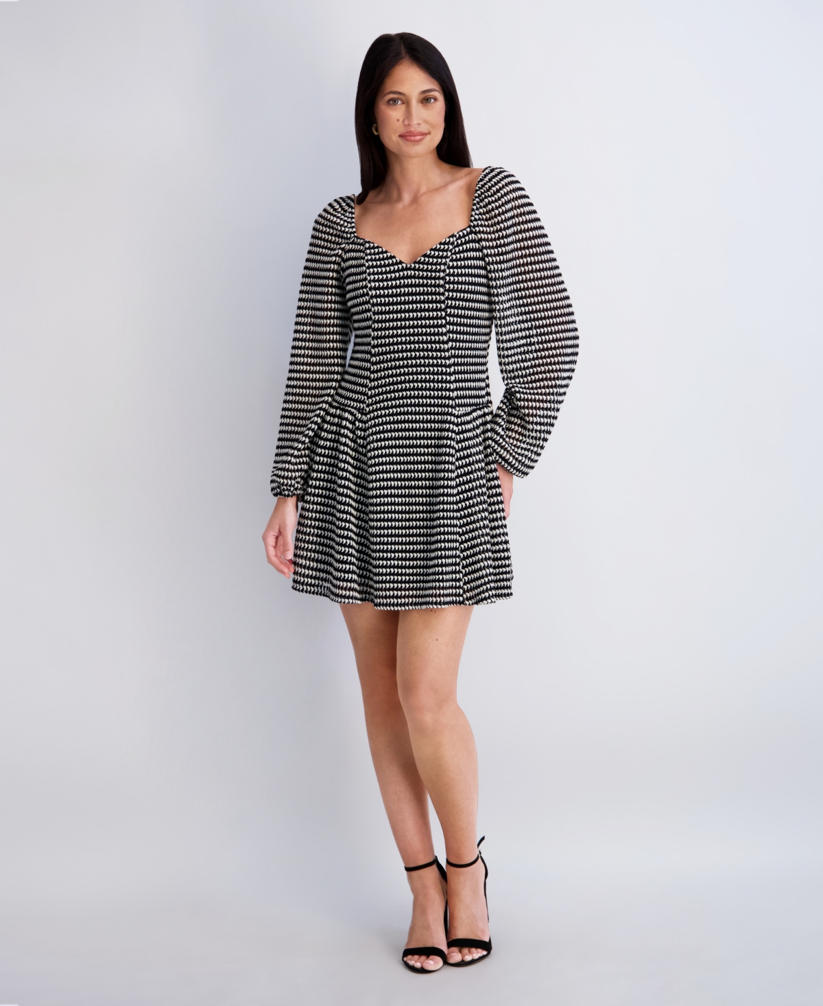 Kensie Women's Novelty Print Sweetheart Neck Dress