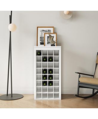 Modular 32-Bottle Wine Bar Buffet Cabinet.