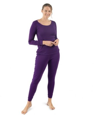 Women's Matching Family Two Piece Cotton Long Sleeve Shirt and Pants Solid Color Pajamas