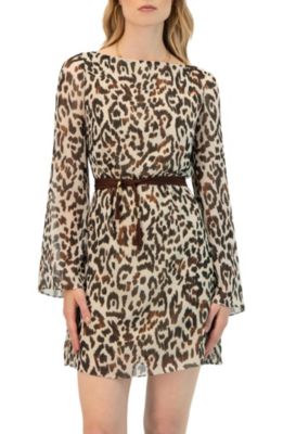 animal print semi formal dress Long One Shoulder Leopard Print Prom Dresses Custom Color / US8