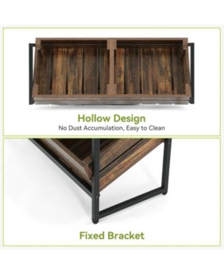 4-Tier Fruit and Vegetable Storage Basket Stand Rack, Retail Display Shelf, Large Snack Shelf