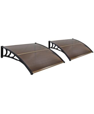 2 Pieces 48'' x 40'' Patio Awning Canopy Outdoor Window Door Overhang Rain Protection