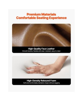 Mid Century Modern Accent Chair PU Leather Armchair with Solid Wood Frame