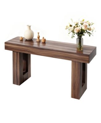 63 Inch Console Table Farmhouse Desk Behind the Couch Wooden Rectangle