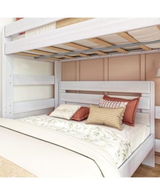 Max and Lily Solid Wood Modern Farmhouse Bunk Bed, L-Shaped Twin over Queen Bed Frame For Kids