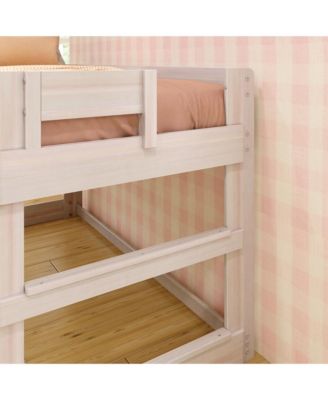 Max and Lily Farmhouse Twin Low Loft Bed, White Wash