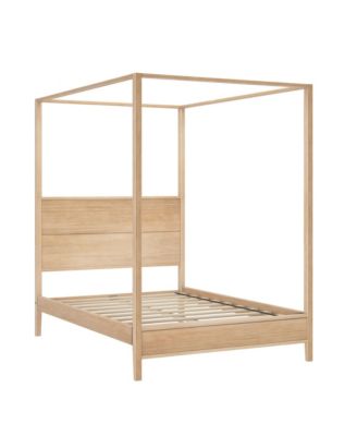 Max And Lilly Haven Canopy Bed with Square Post and Wood Headboard (Full), Blonde