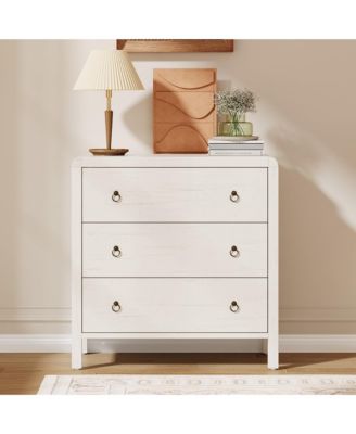 3 Drawer Dresser for Bedroom, 30" Tall Storage Chest, Nightstand with Large Clothes Organizer