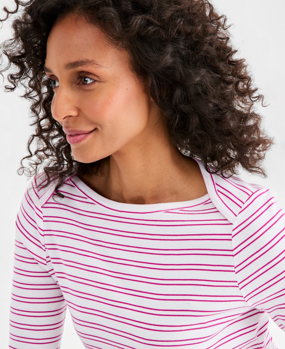 Женские платья Style & Co Women's Printed Pima Cotton 3/4-Sleeve Top — фото 4