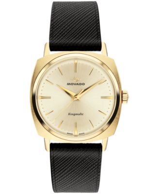 Men's Kingmatic Swiss Automatic Black Leather Watch 35mm