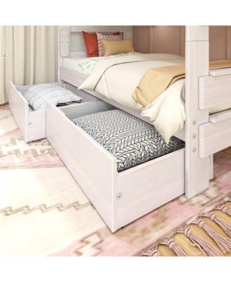 Max and Lily Solid Wood Modern Farmhouse Farmhouse Twin/Twin Bunk Bed with Storage Drawers