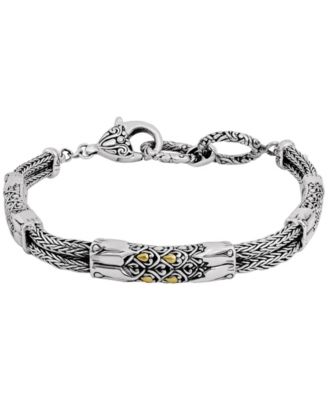 Dragon Skin Chain Bracelet in Sterling Silver and 18K Gold