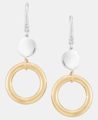 Disc & Ring Double Drop Earrings