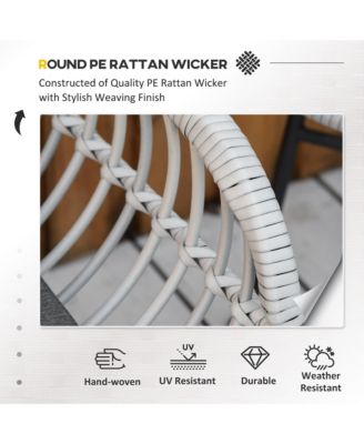 3 Piece Patio Set, PE Rat Table and Chairs,