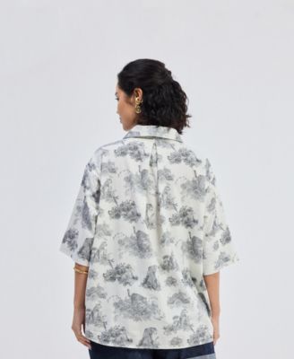 Women's Oversized High-Low Shirt in Animal print