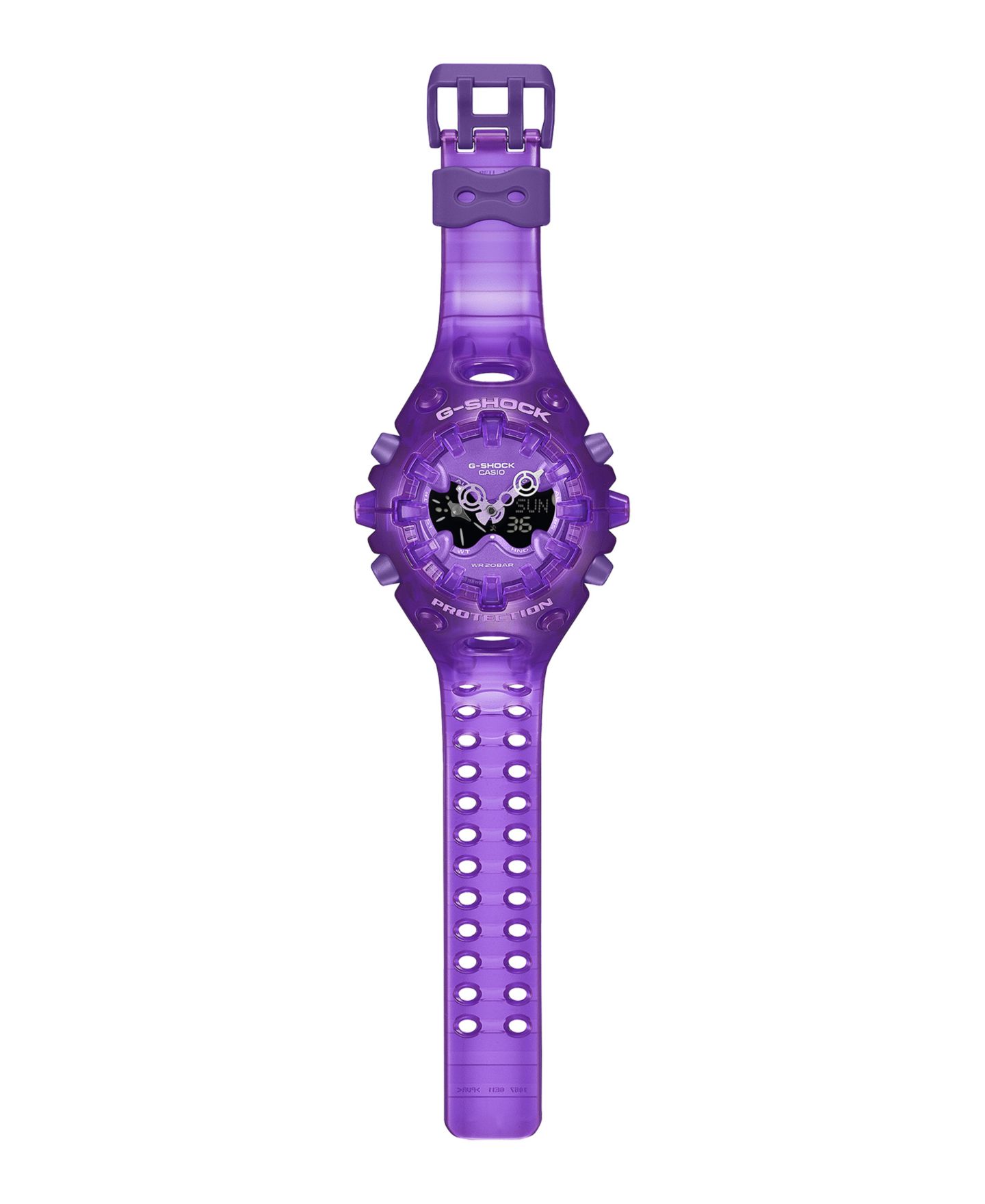Мужские японские кварцевые аналого-цифровые часы G-Shock с фиолетовым корпусом, 58.2 мм — фото 3