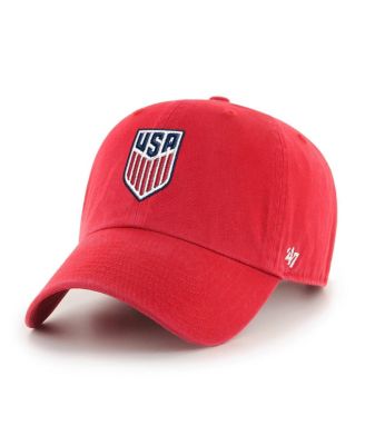 Men's Red USMNT Crest Clean Up Adjustable Hat