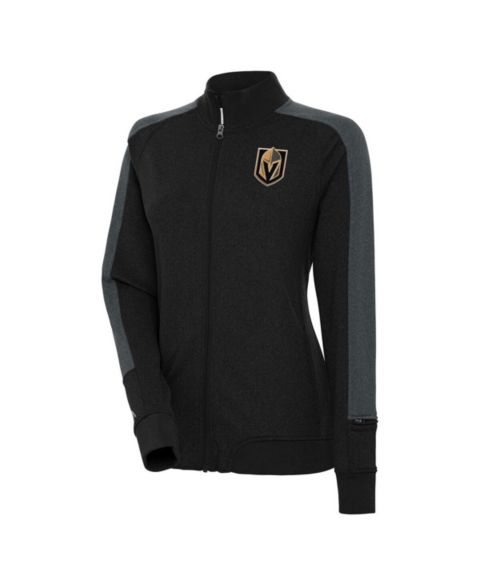Женские куртки Antigua Women's Black Vegas Golden Knights Strike Full-Zip Track Jacket