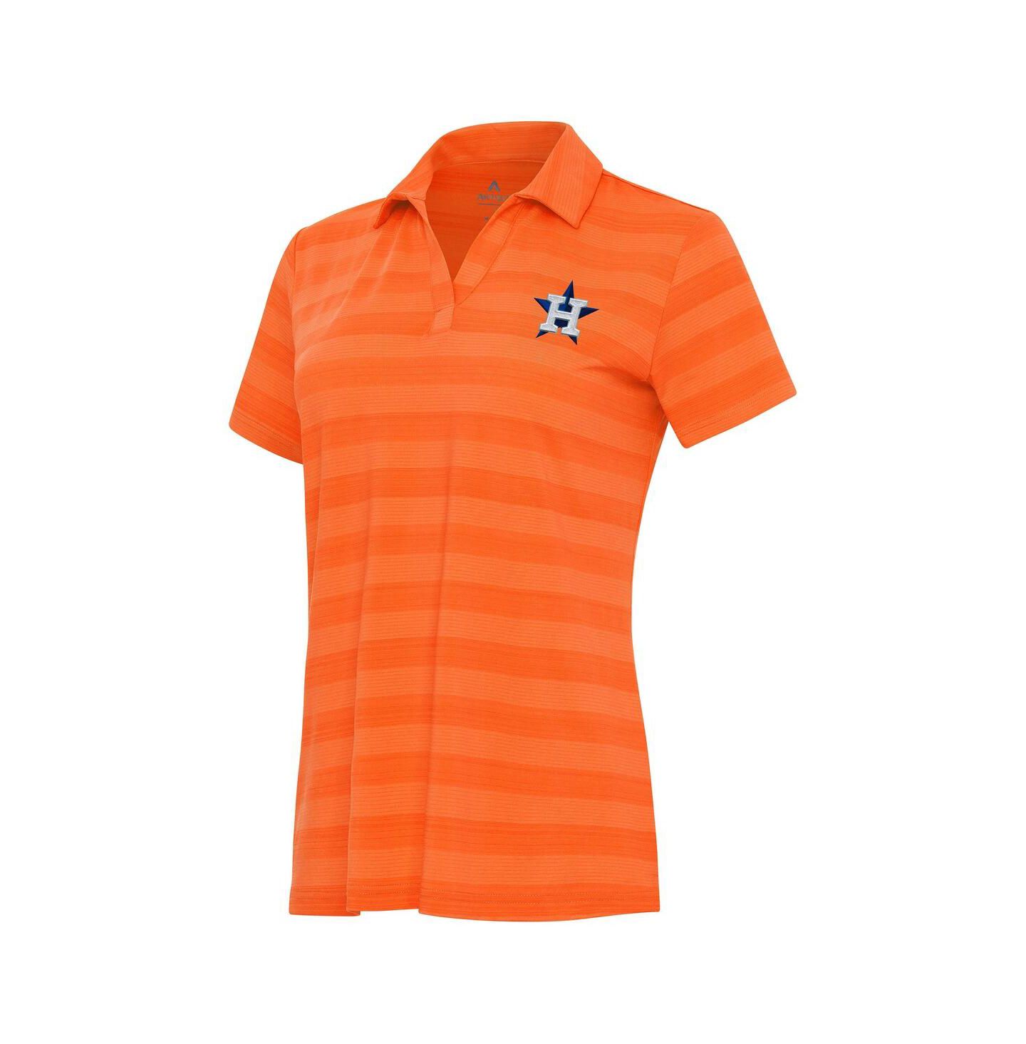 Женское поло Antigua Orange Houston Astros Patch Tunnel Polo — фото 1