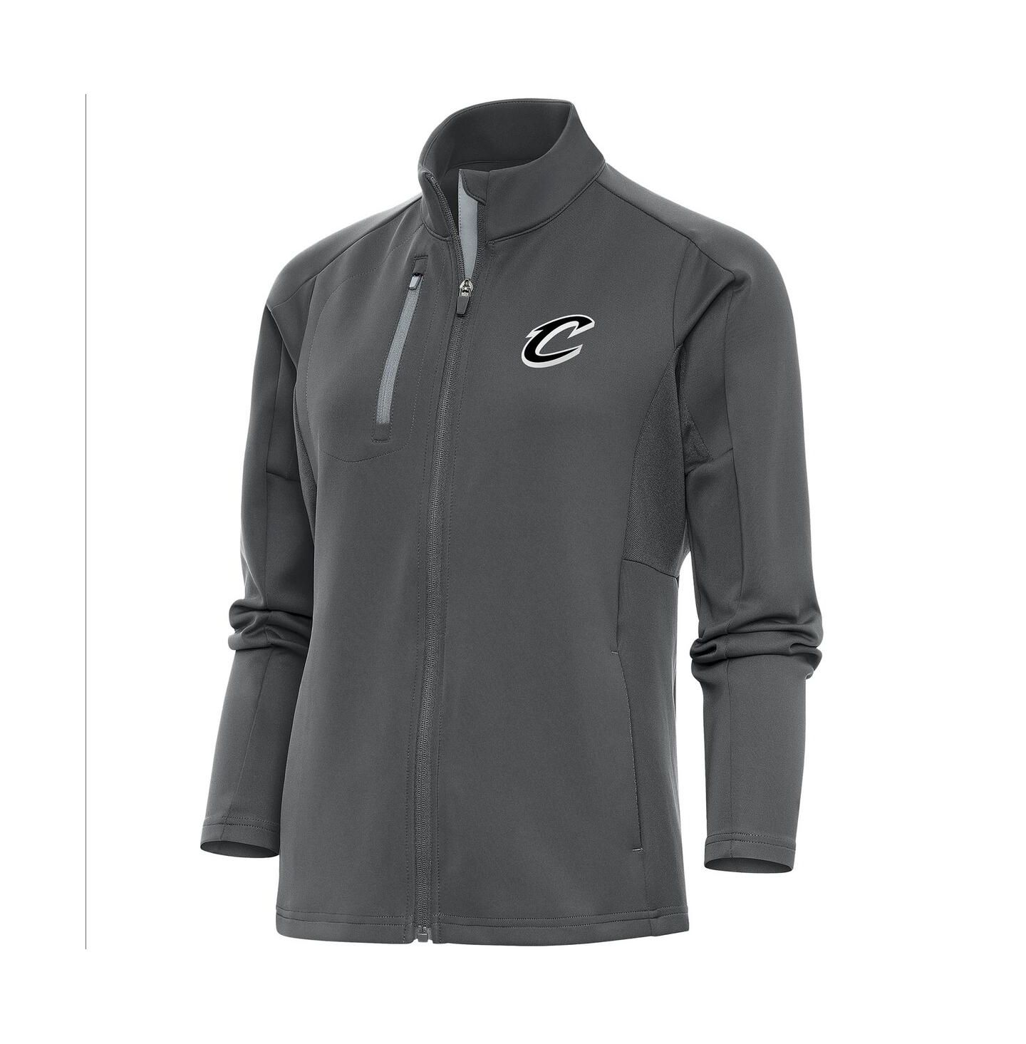 Женская куртка Antigua Charcoal Cleveland Cavaliers Brushed Metallic Generation Full-Zip — фото 1