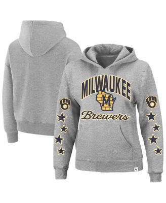 Women's Heather Gray Milwaukee Brewers Plus Size Starry Eye Hoodie