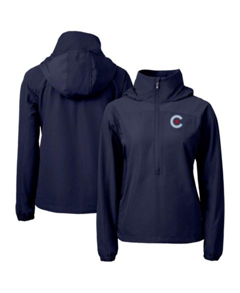 Женские куртки Cutter & Buck Women's Navy Chicago Cubs City Connect Charter Eco Half-Zip Anorak Jacket