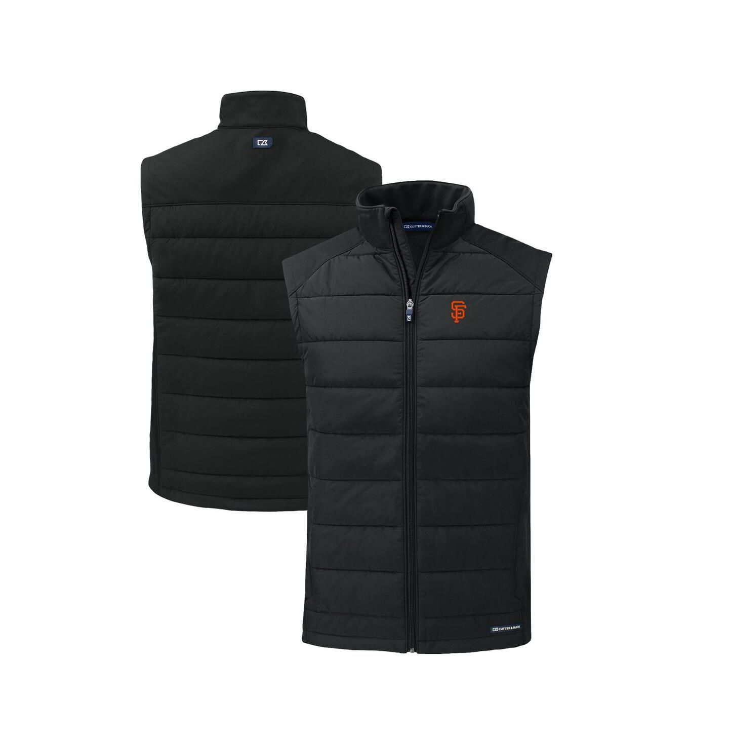 Мужской жилет Cutter & Buck Black San Francisco Giants Evoke Hybrid Eco Softshell Full-Zip Vest — фото 1