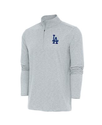 Men's Heather Gray Los Angeles Dodgers Hunk Quarter-Zip Pullover