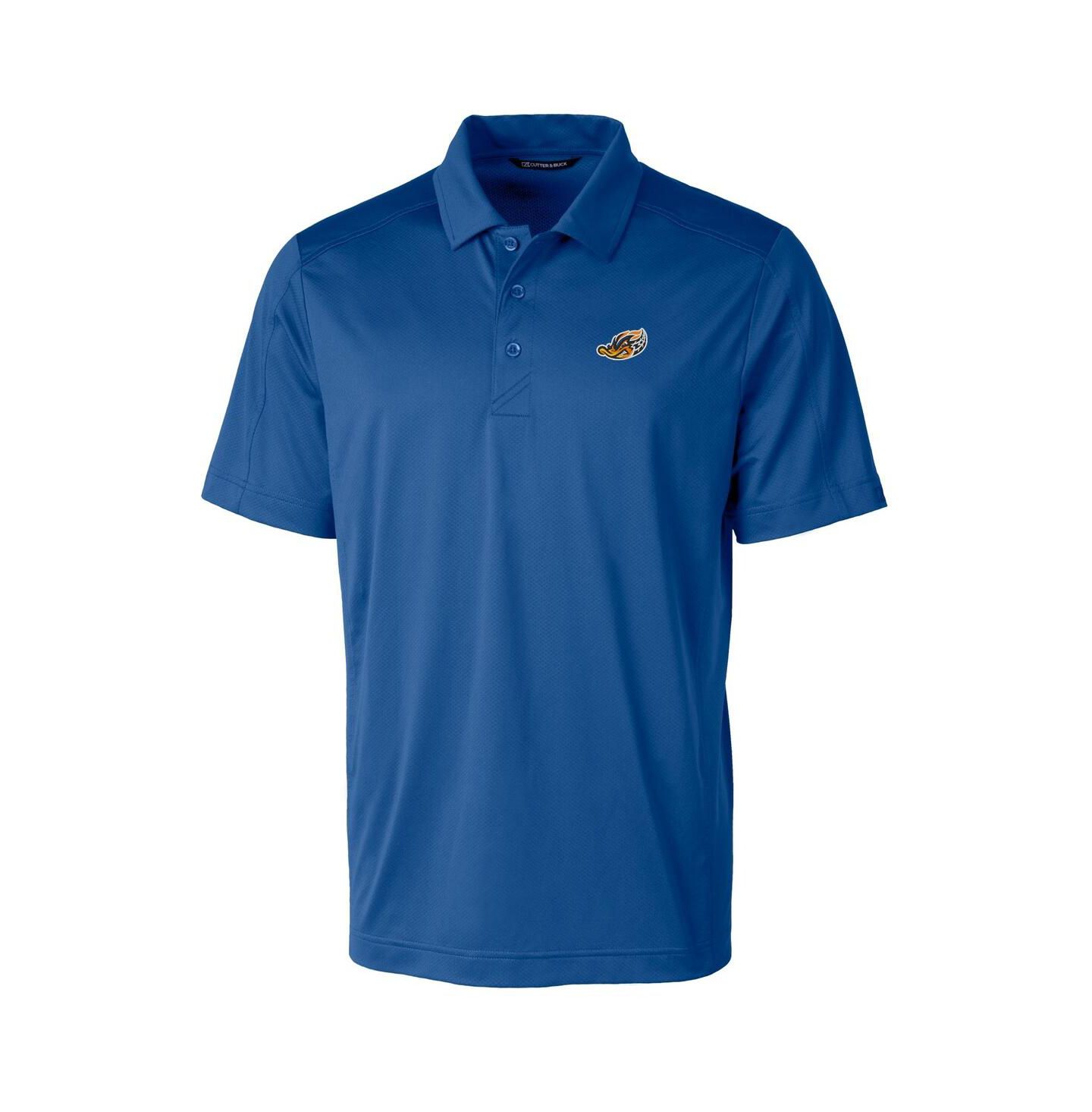 Мужское поло Cutter & Buck Blue Akron RubberDucks Prospect Textured Stretch Polo — фото 3