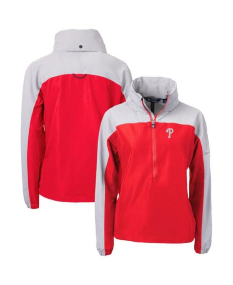 Женские куртки Cutter & Buck Women's Red Philadelphia Phillies Charter Eco Half-Zip Anorak Jacket