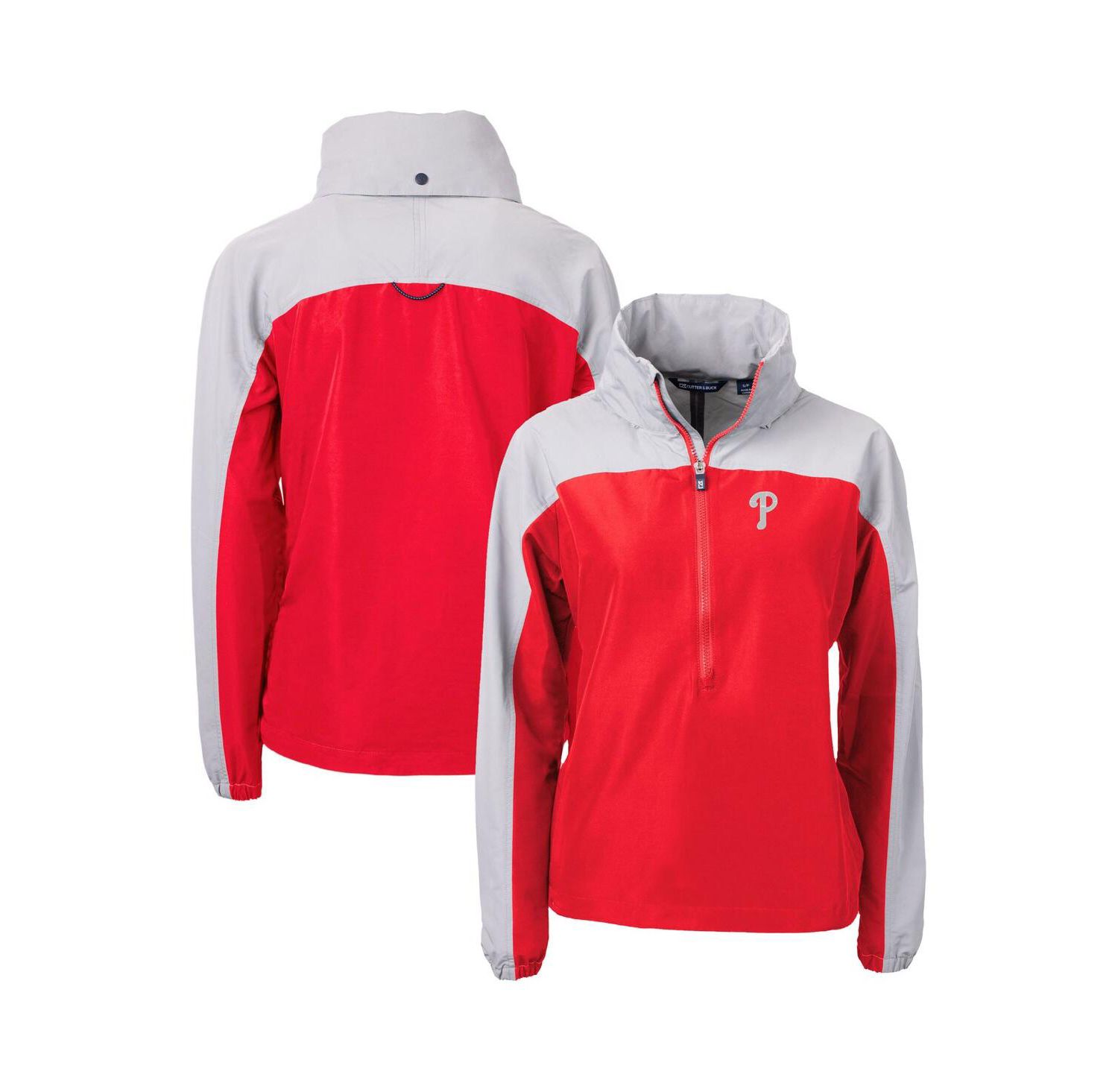 Women's Red Philadelphia Phillies Charter Eco Half-Zip Anorak Jacket