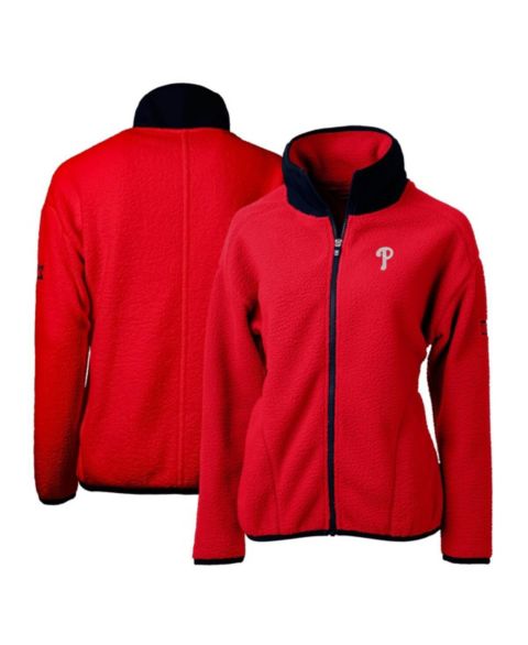 Женские куртки Cutter & Buck Women's Red Philadelphia Phillies Cascade Eco Sherpa Fleece Full-Zip Jacket