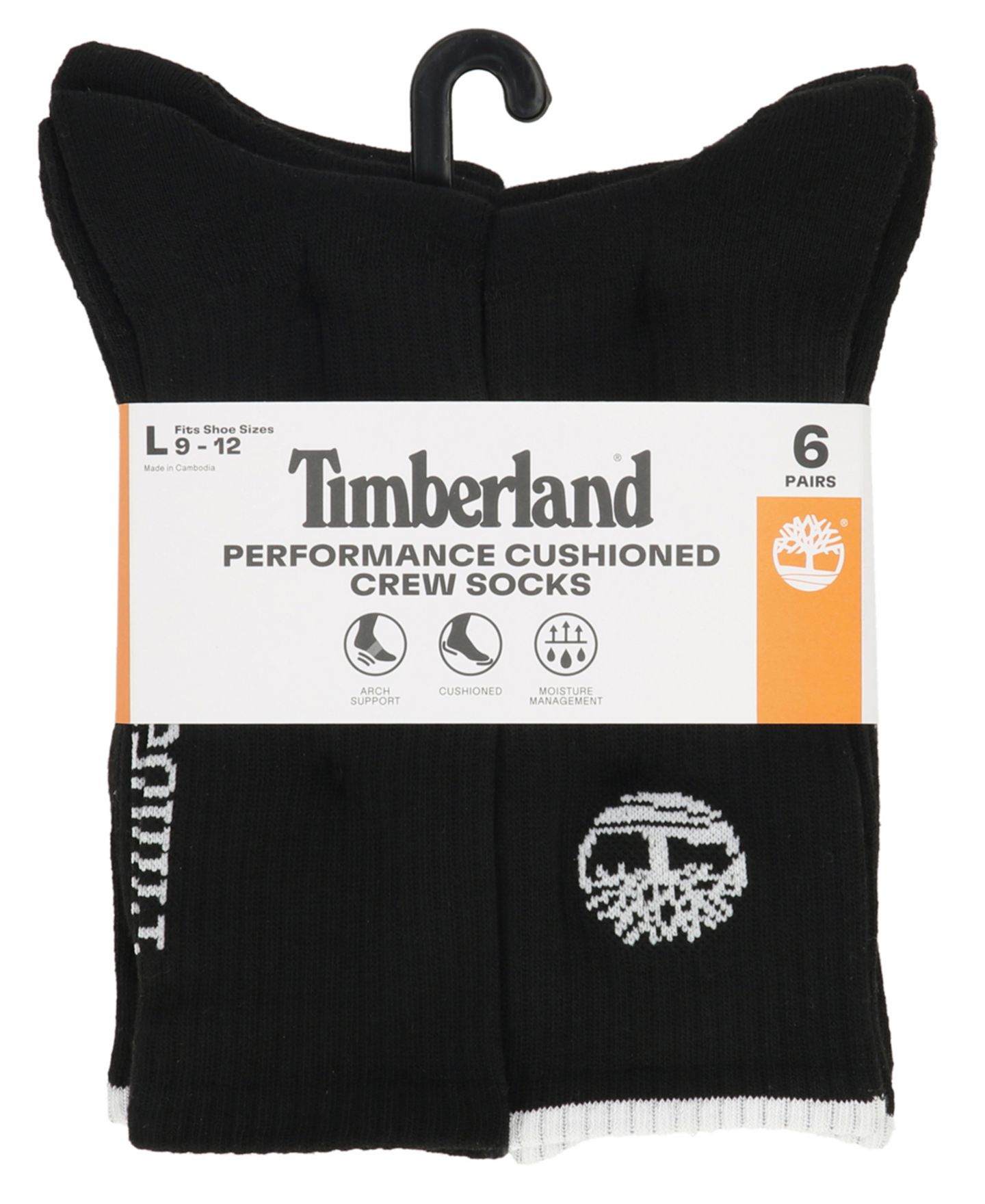 Носки Tree для мужчин, средней высоты, с логотипом, 6 шт. — Timberland, цвет: Чёрный — фото 3