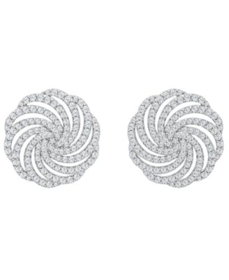 Wrapped in Love Diamond Swirl Stud Earrings 1 ct tw in 14k White Gold - White Gold 3750$