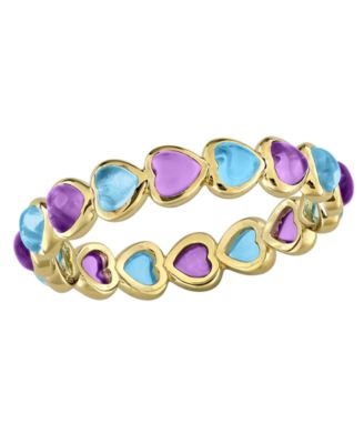 Amethyst (1-5/8 ct. t.w.) and Diamond (1/5 ct. t.w.) Ring in 18k Rose Gold Flash Plated Sterling Silver (Also Available in Blue Topaz)