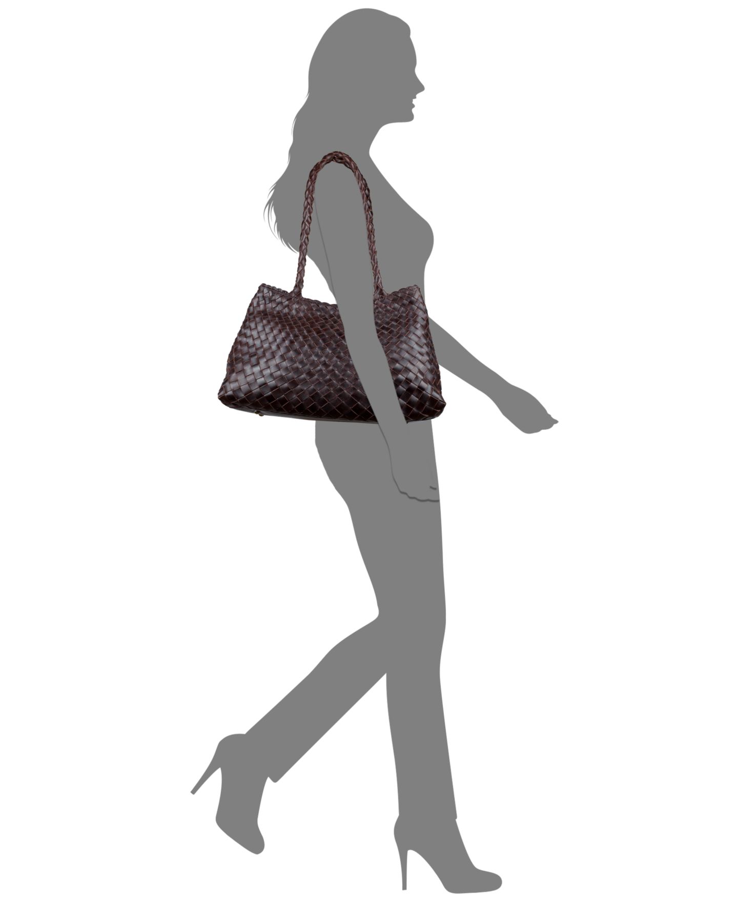 Женская сумка Patricia Nash Cheri Large Woven Leather Satchel Handbag, цвет: Шоколадный — фото 5