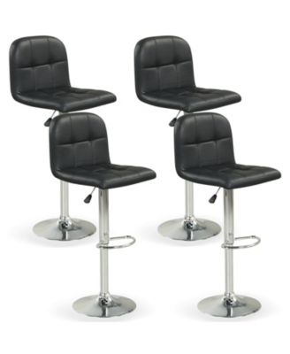 Swivel Bar Stools Set of 4 with Backrests Footrests and Metal Base for Kitchen