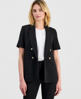 Women's Open-Front Short-Sleeve Blazer, Regular & Petite